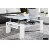 Table basse Alana 100×60 cm Blanc Brillant – Verre trempé & MDF