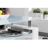 Table basse Alana 100×60 cm Blanc Brillant – Verre trempé & MDF