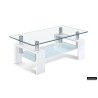 Table basse Alana 100×60 cm Blanc Brillant – Verre trempé & MDF
