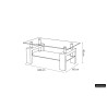 Table basse Alana 100×60 cm Blanc Brillant – Verre trempé & MDF