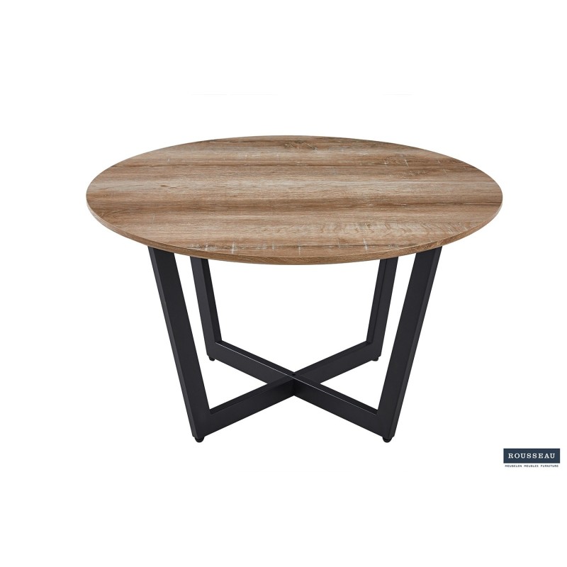 Table basse Paso 3 Chêne Vieilli 80 × 80 × 45 cm – MDF décor effet sable
