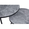 Table basse Boston Verre Gris Pierre – Plateau verre effet marbre, Ø 80 × H 45 cm