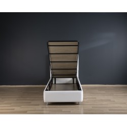 Lit 90×200 cm – Blanc ou Noir – Sommier inclus, matelas en option | Lit design contemporain