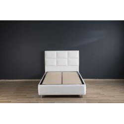 Lit 90×200 cm – Blanc ou Noir – Sommier inclus, matelas en option | Lit design contemporain