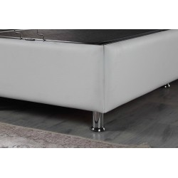 Lit 140×200 cm – Blanc ou Noir – Sommier inclus, matelas en option | Lit design contemporain