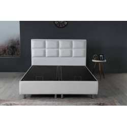 Lit 140×200 cm – Blanc ou Noir – Sommier inclus, matelas en option | Lit design contemporain