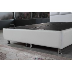 Lit 140×200 cm – Blanc ou Noir – Sommier inclus, matelas en option | Lit design contemporain