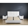 Lit 140×200 cm – Blanc ou Noir – Sommier inclus, matelas en option | Lit design contemporain