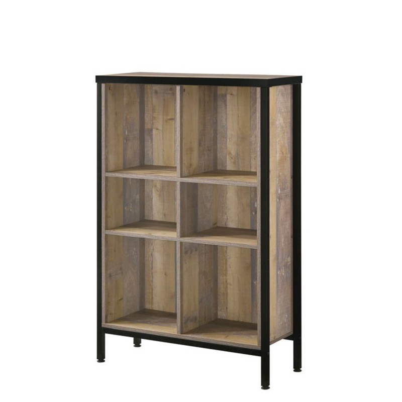 Bibliothèque MTL-32 imitation chêne 80 cm – 4 étagères ouvertes | Meuble design