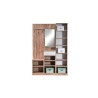 Meuble d’entrée HERA 150×196 cm – Bois ou Bois/Blanc – Vestiaire avec miroir et rangements