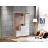Meuble d’entrée HERA 150×196 cm – Bois ou Bois/Blanc – Vestiaire avec miroir et rangements