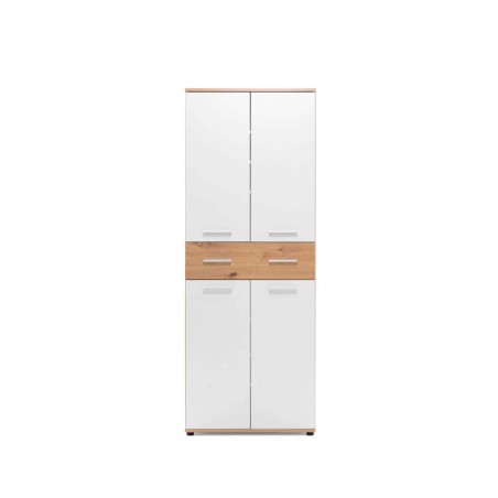 Armoire chaussures Jacky-42 70×185 cm – 24 paires | Chêne & blanc