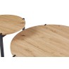 Set tables basses Pola Chêne Vieilli – Ø 80 cm & Ø 45 cm, structure sable décor MDF