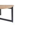 Set tables basses Pola Chêne Vieilli – Ø 80 cm & Ø 45 cm, structure sable décor MDF