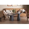 Table basse "Manus" 80 cm Gris Foncé – Plateau MDF avec rebord, H 47 cm