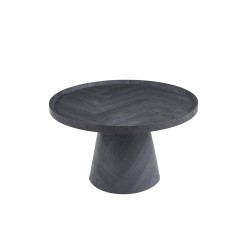 Table basse "Manus" 80 cm Gris Foncé – Plateau MDF avec rebord, H 47 cm