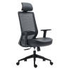 Fauteuil de bureau 8329-BK | Ergonomique en maille avec accoudoirs et appui-tête réglable