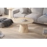 Table basse Lukas 80 cm Chêne Vieilli – MDF, plateau bord relevé