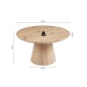 Table basse Lukas 80 cm Chêne Vieilli – MDF, plateau bord relevé