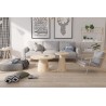 Table basse Lukas 80 cm Chêne Vieilli – MDF, plateau bord relevé