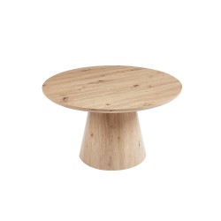 Table basse Lukas 80 cm Chêne Vieilli – MDF, plateau bord relevé