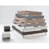 Cadre de lit gris 90x200 cm | Design moderne avec sommier et matelas en option