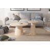 Table basse Lukas 45 cm Chêne Vieilli – MDF avec bord relevé, Ø 45 × H 55 cm