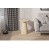 Table basse Lukas 45 cm Chêne Vieilli – MDF avec bord relevé, Ø 45 × H 55 cm