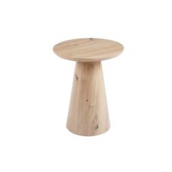 Table basse Lukas 45 cm Chêne Vieilli – MDF avec bord relevé, Ø 45 × H 55 cm
