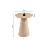 Table basse Lukas 45 cm Chêne Vieilli – MDF avec bord relevé, Ø 45 × H 55 cm