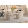Set tables basses Bobby travertin beige – MDF 25 mm 3D, set de 2, ref. 3085-1