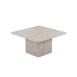 Set tables basses Bobby travertin beige – MDF 25 mm 3D, set de 2, ref. 3085-1