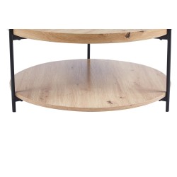 Table basse Dalina ronde Ø 80 cm décor Chêne Vieilli – MDF, bord relevé