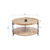 Table basse Dalina ronde Ø 80 cm décor Chêne Vieilli – MDF, bord relevé