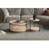 Table basse Dalina 45 cm Chêne Vieilli – MDF bord relevé, compacte & élégante