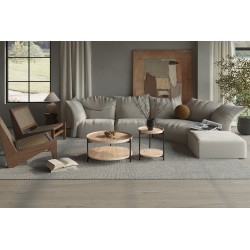 Table basse Dalina 45 cm Chêne Vieilli – MDF bord relevé, compacte & élégante
