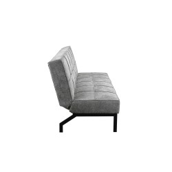 canapé-lit, Konya, gris, canapé convertible, mousse froide, bois d’eucalyptus, meuble compact, couchage d’appoint, gain de place