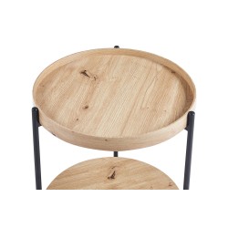 Table basse Dalina 45 cm Chêne Vieilli – MDF bord relevé, compacte & élégante
