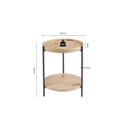 Table basse Dalina 45 cm Chêne Vieilli – MDF bord relevé, compacte & élégante