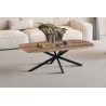 Table basse Aziz décor Mango – MDF 25 mm, pieds métal, 130 × 70 × 42,5 cm