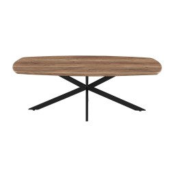 Table basse Aziz décor Mango – MDF 25 mm, pieds métal, 130 × 70 × 42,5 cm