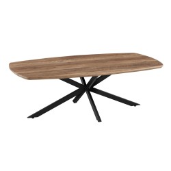 Table basse Aziz décor Mango – MDF 25 mm, pieds métal, 130 × 70 × 42,5 cm