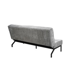 canapé-lit, Konya, gris, canapé convertible, mousse froide, bois d’eucalyptus, meuble compact, couchage d’appoint, gain de place