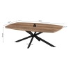 Table basse Aziz décor Mango – MDF 25 mm, pieds métal, 130 × 70 × 42,5 cm