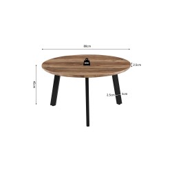 Set 2 tables basses Aziz Mango – MDF 25 mm, pieds métal, dimensions 80×80 et 50×50 cm