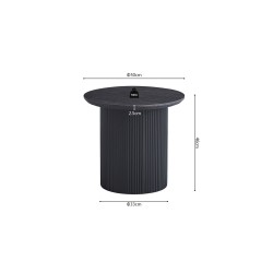 Table basse Lagos 50 cm Ø × H 46 cm – MDF décor Brun Foncé 3D