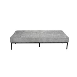 canapé-lit, Konya, gris, canapé convertible, mousse froide, bois d’eucalyptus, meuble compact, couchage d’appoint, gain de place