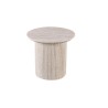 Table basse Lagos Ø 50 cm Travertin Beige – Plateau MDF 25 mm 3D, H 46 cm