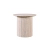 Table basse Lagos Ø 50 cm Travertin Beige – Plateau MDF 25 mm 3D, H 46 cm