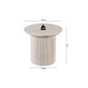 Table basse Lagos Ø 50 cm Travertin Beige – Plateau MDF 25 mm 3D, H 46 cm